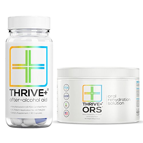 Thrive+ After Alcohol Aid & ORS Combo | For Fast Alcohol Detox & Rehydration Recovery After Drinking Alcohol. Replenish with our All Natural Formulas + Electrolytes